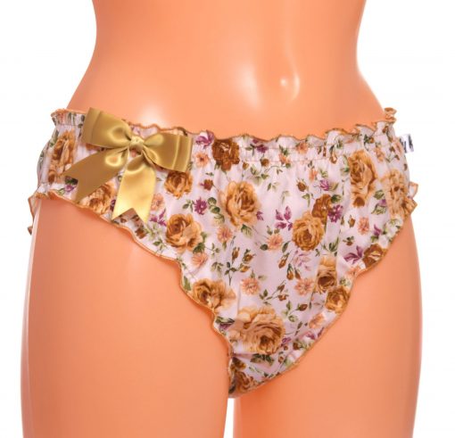 floral cotton knickers gold roses