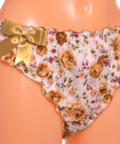 floral cotton knickers gold roses