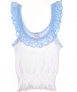 lace blue crop vest