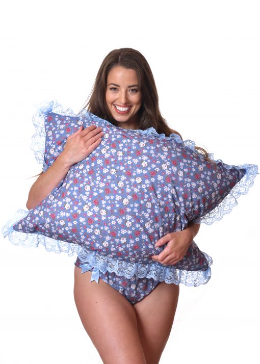 blue floral pillow