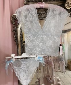 Celeste Lace Set – Tie Side Tanga Knickers & Vava Cami Top