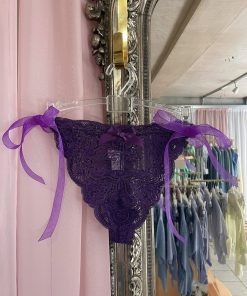 Tie Side Tanga Knickers - Indigo Lace